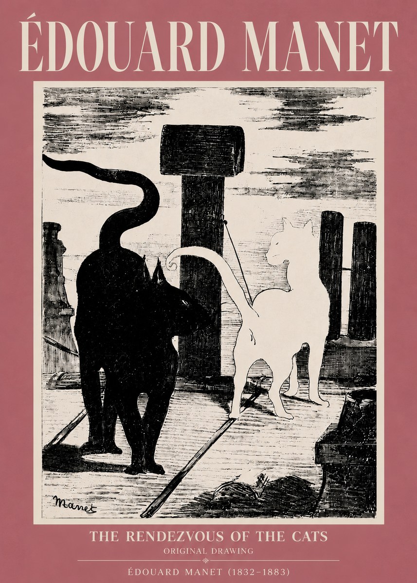 Édouard Manet The Rendezvous of the Cats No5 - Juliste