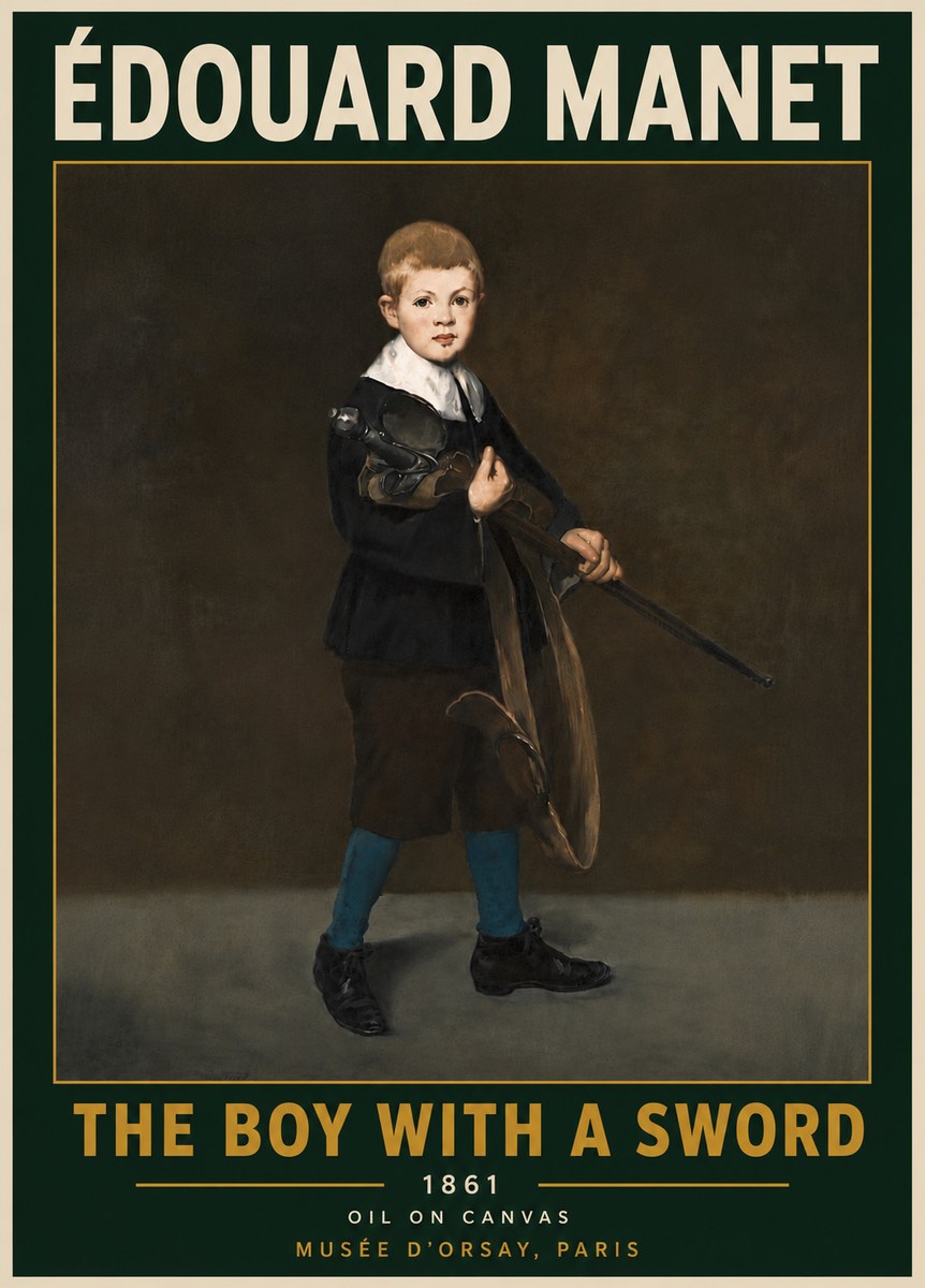 Édouard Manet The Boy with a Sword No6 - Juliste