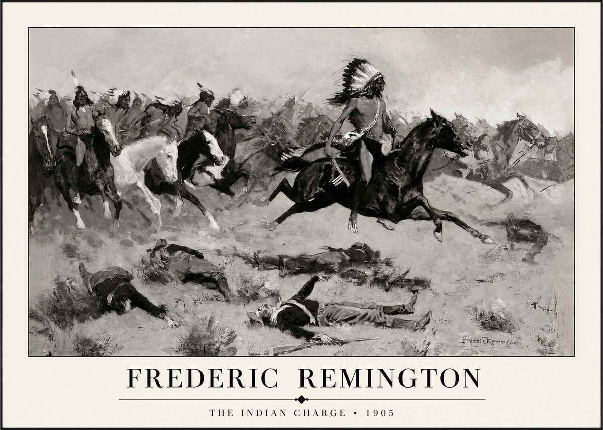 Frederic Remington The Indian Charge No1 - Juliste