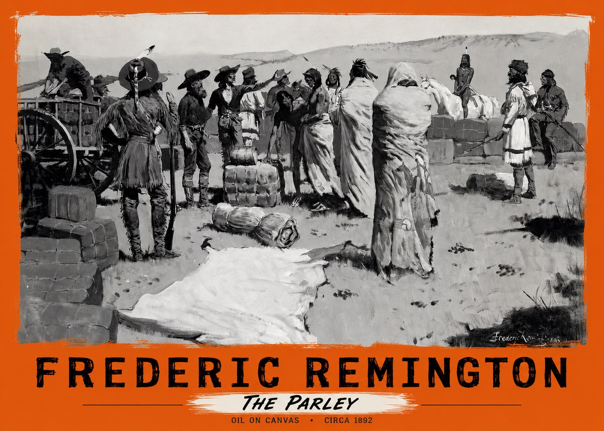 Frederic Remington The Parley No2 - Juliste