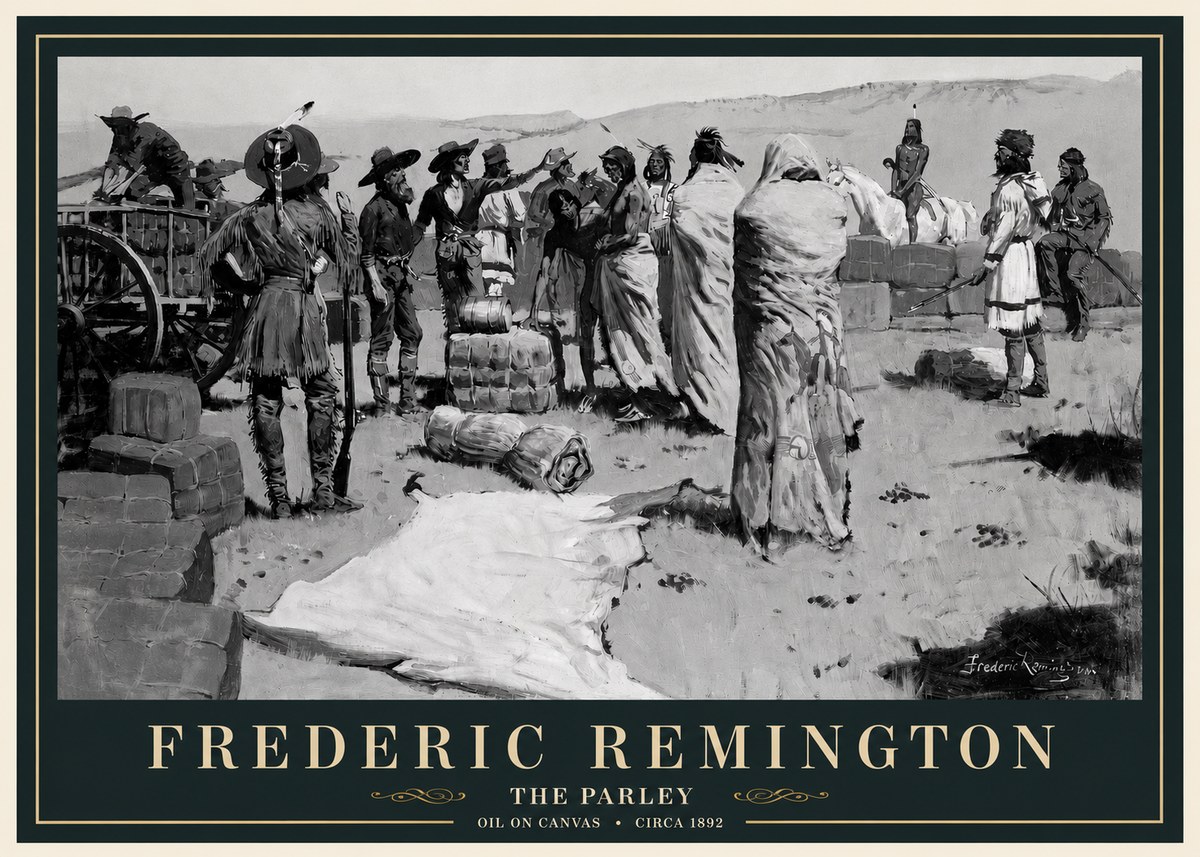 Frederic Remington The Parley No3 - Juliste