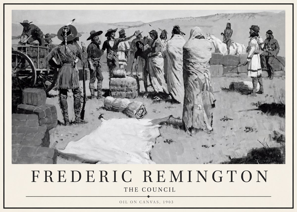 Frederic Remington The Parley No4 - Juliste