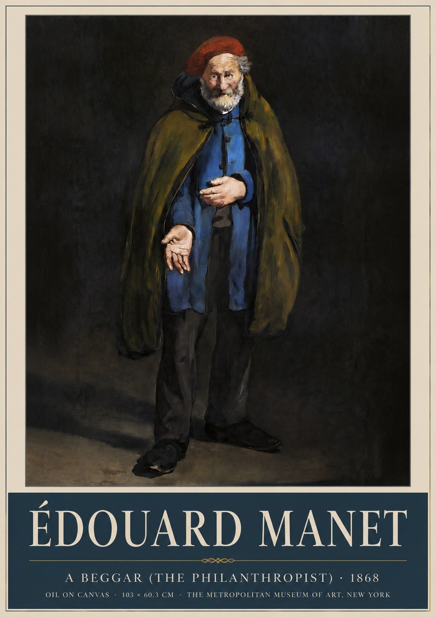 Édouard Manet A Beggar (the Philanthropist) No3 - Juliste