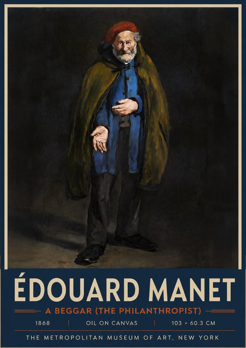 Édouard Manet A Beggar (the Philanthropist) No5 - Juliste