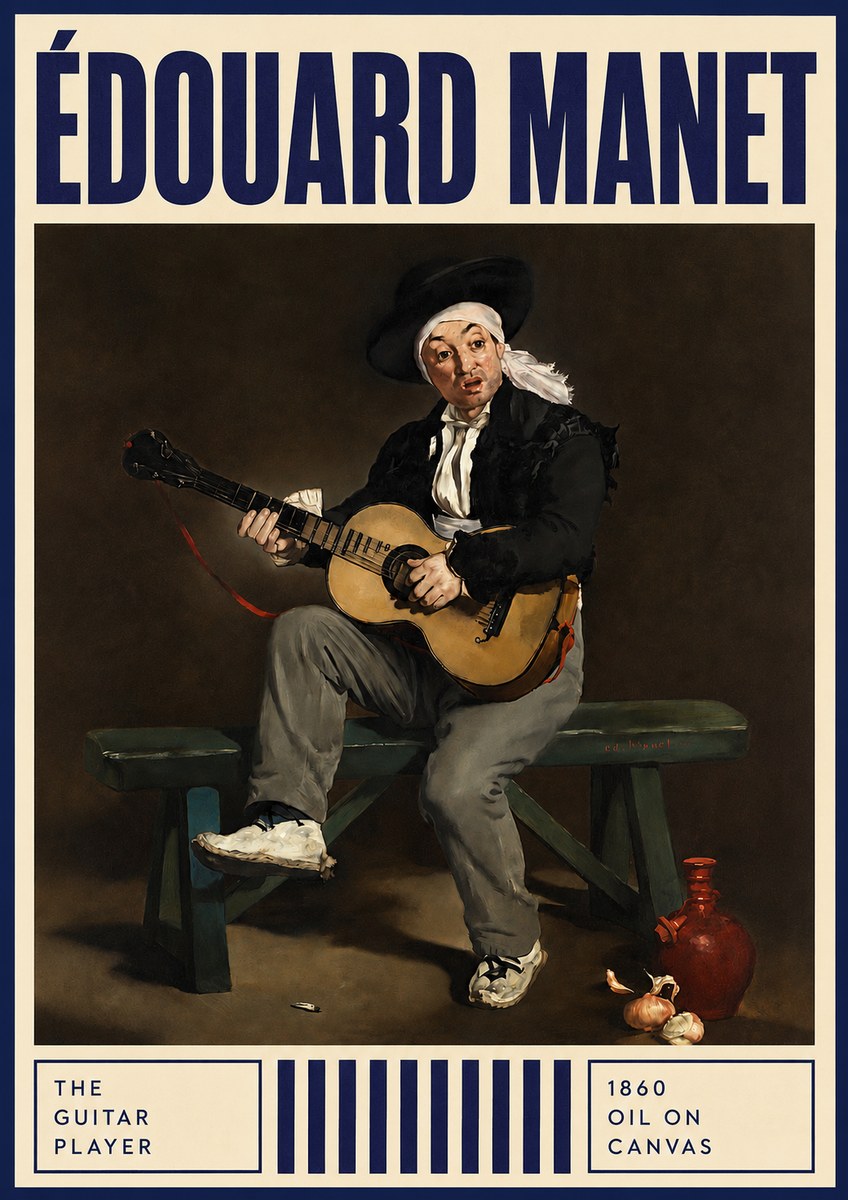 Édouard Manet The Guitar Player No3 - Juliste