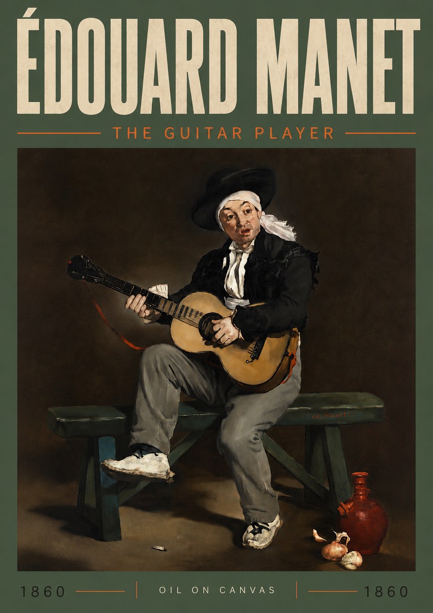 Édouard Manet The Guitar Player No5 - Juliste