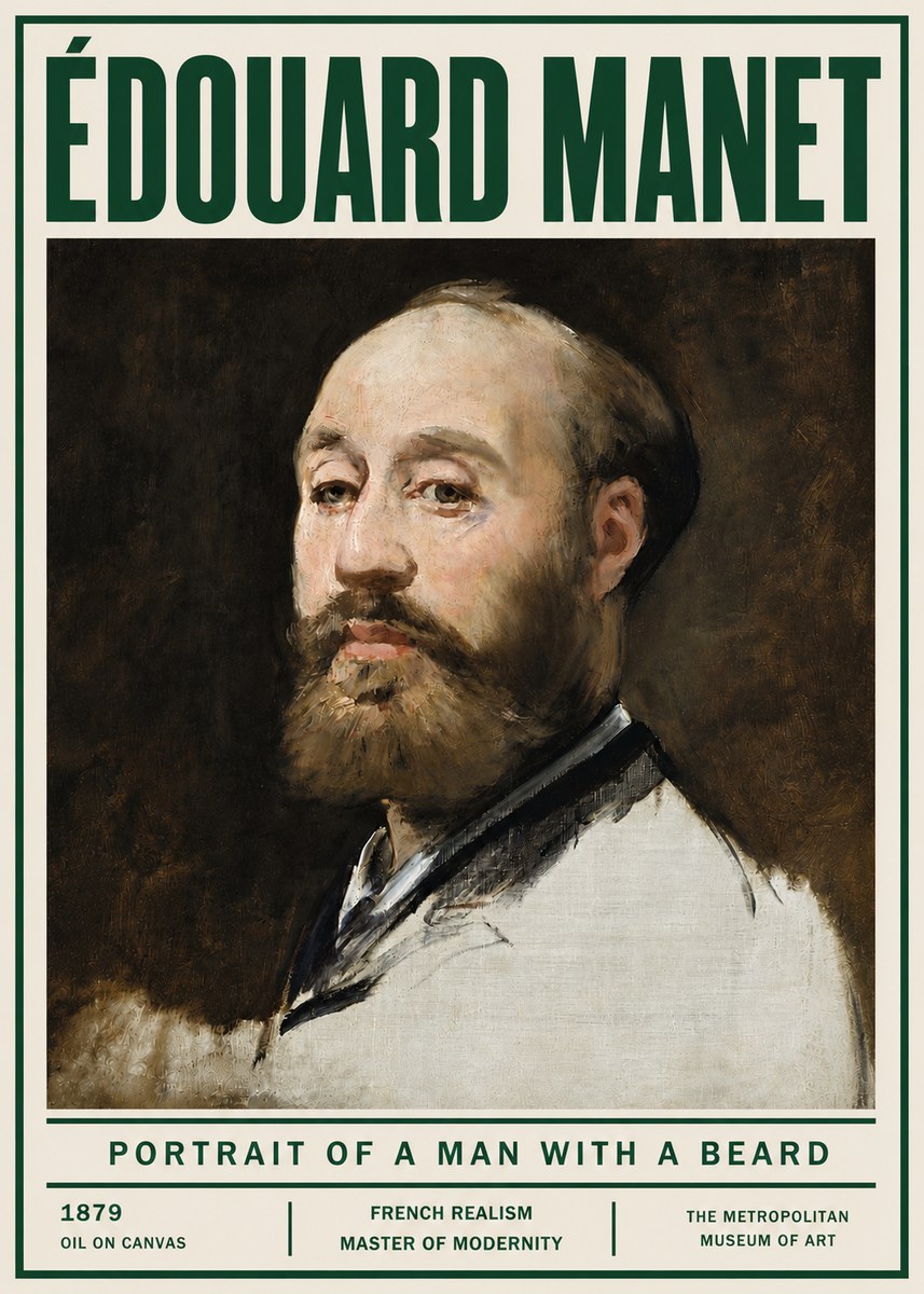 Édouard Manet Portrait of a Man with a Beard No4 - Juliste