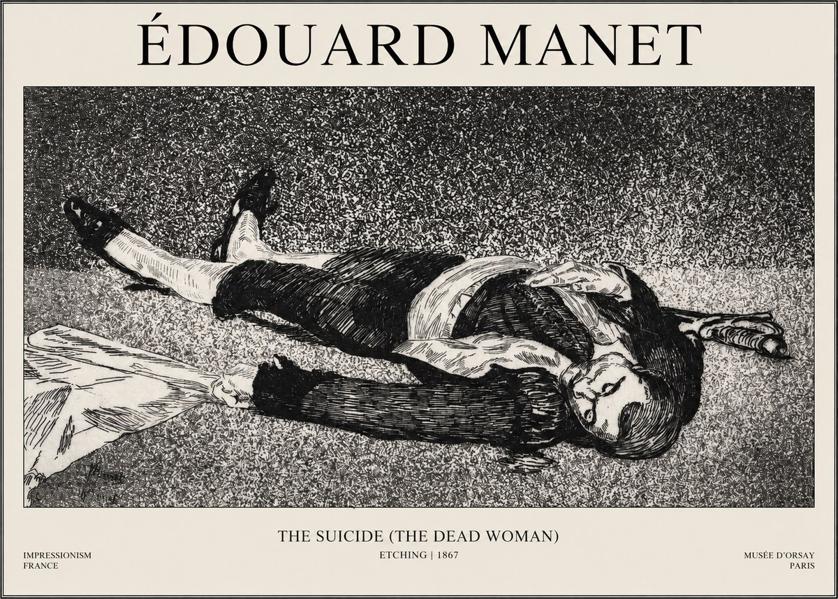 Édouard Manet The Suicide (the Dead Woman) No1 - Juliste