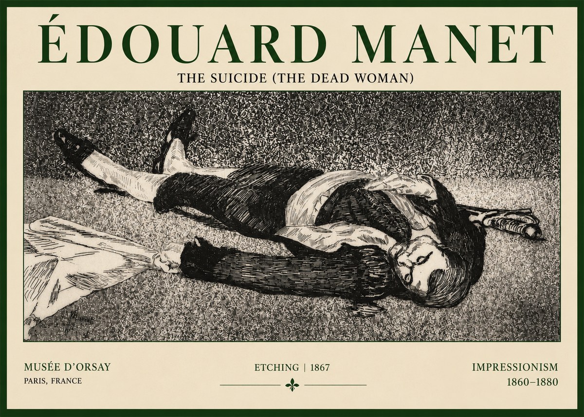 Édouard Manet The Suicide (the Dead Woman) No3 - Juliste