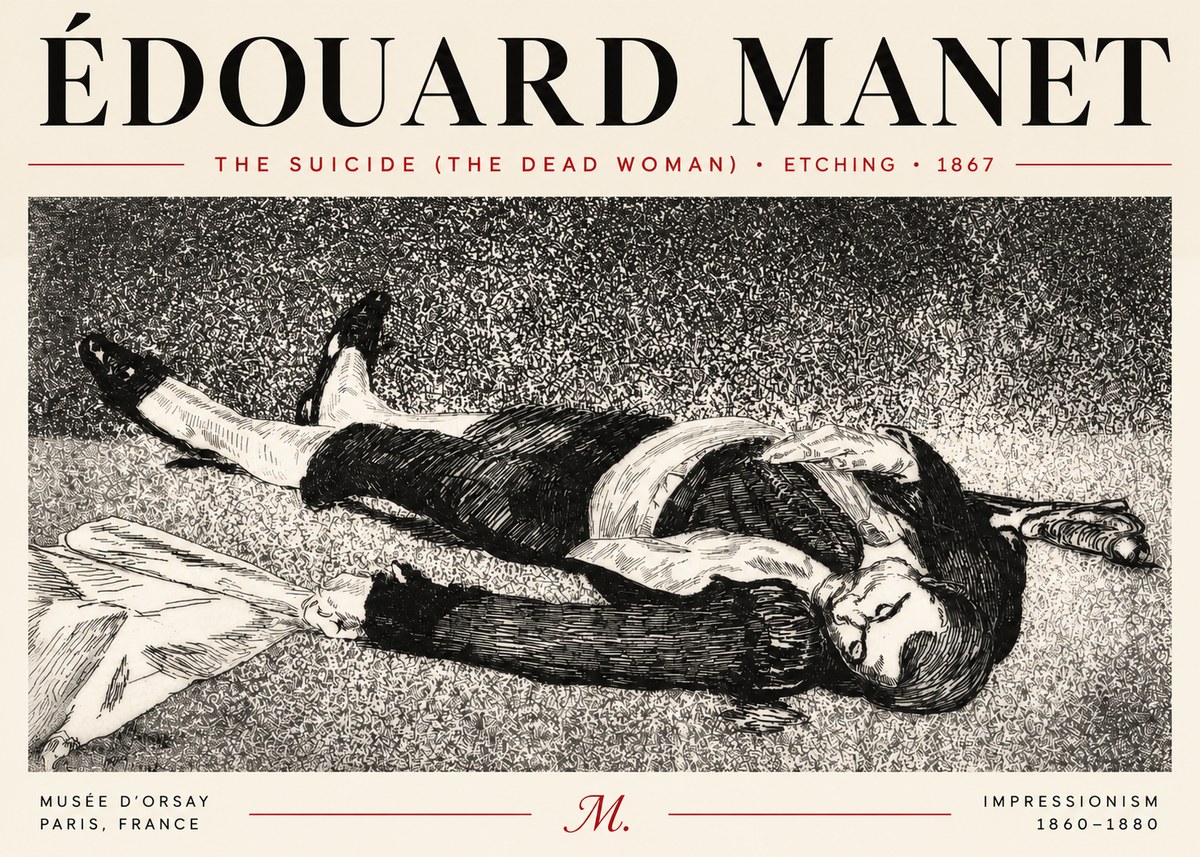 Édouard Manet The Suicide (the Dead Woman) No4 - Juliste