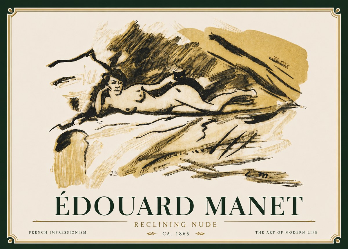 Édouard Manet Reclining Nude No5 - Juliste
