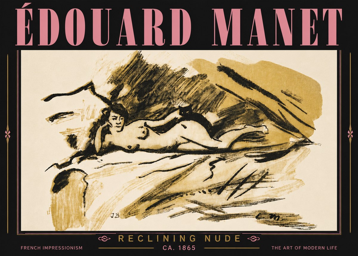 Édouard Manet Reclining Nude No6 - Juliste