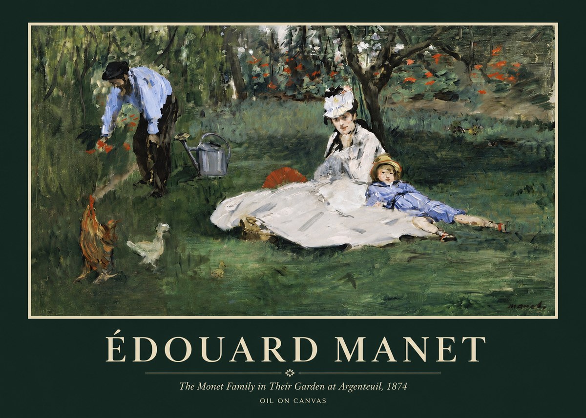 Édouard Manet The Monet Family in Their Garden at Argenteuil, 1874 No3 - Juliste