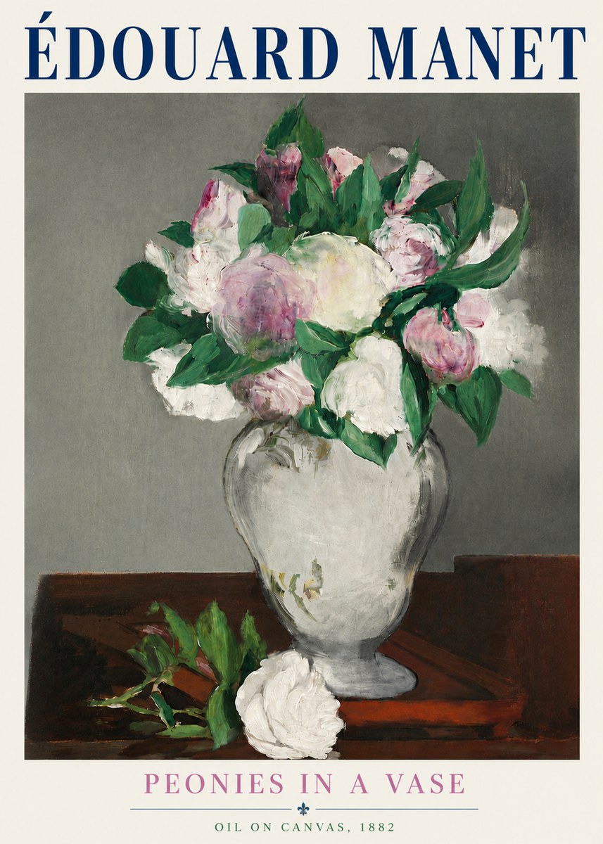 Édouard Manet Peonies in a Vase No5 - Juliste