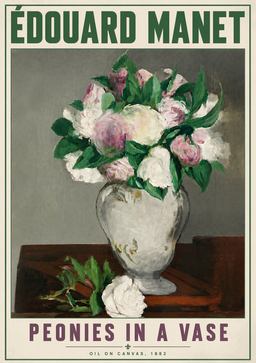 Édouard Manet Peonies in a Vase No6 - Juliste