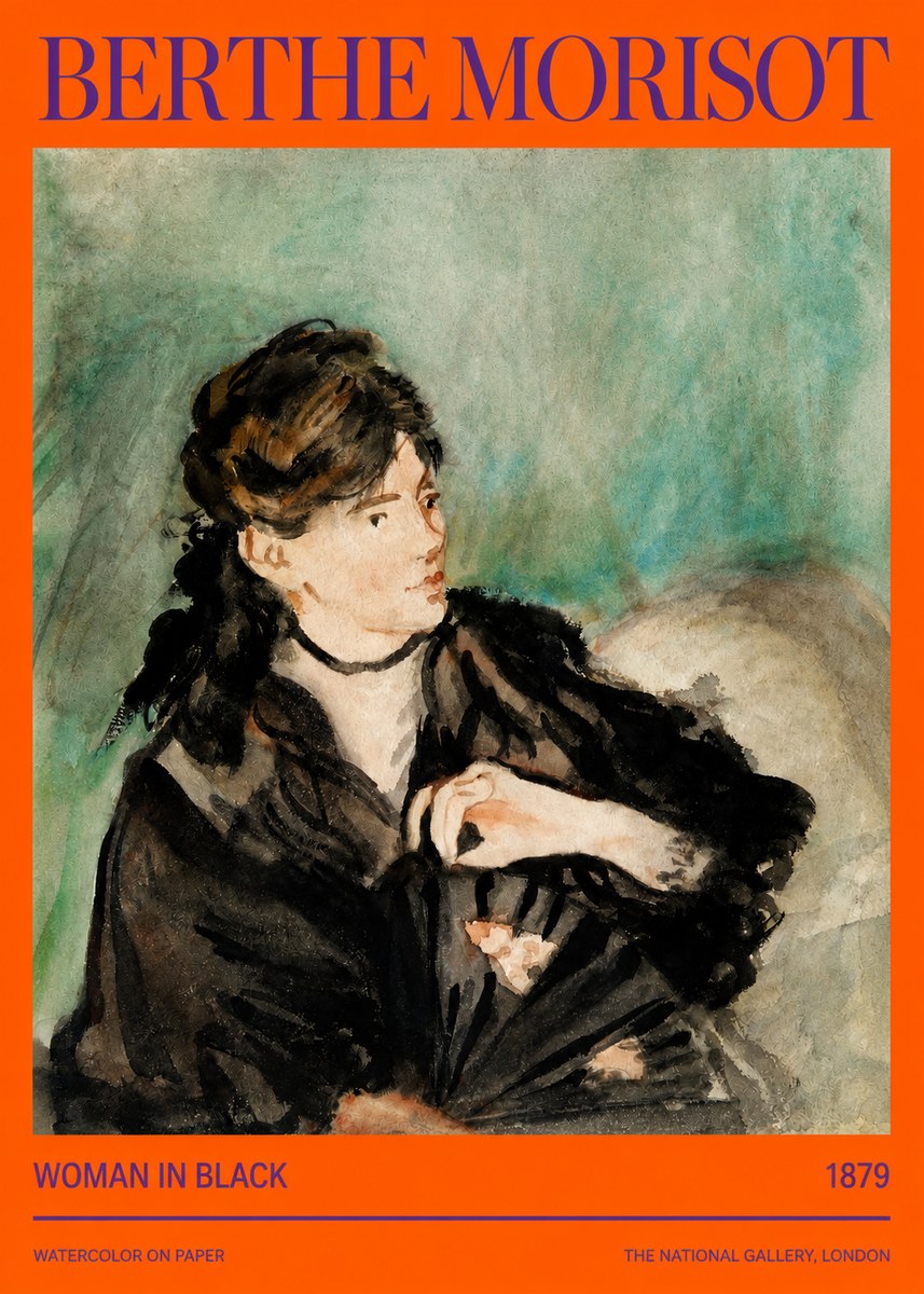 Berthe Morisot Woman in Black No2 - Juliste