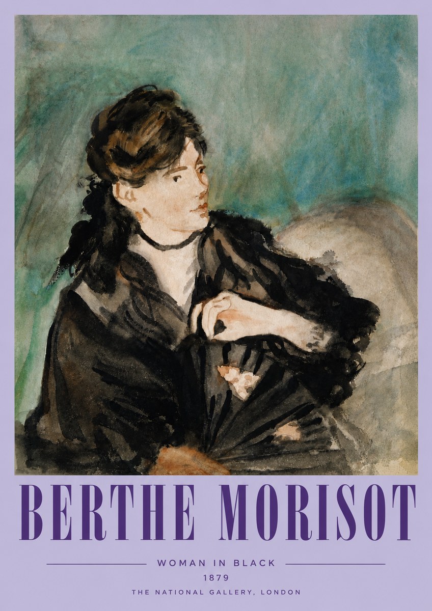 Berthe Morisot Woman in Black No4 - Juliste