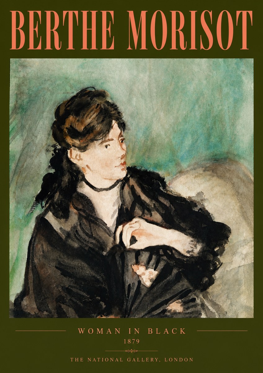Berthe Morisot Woman in Black No5 - Juliste