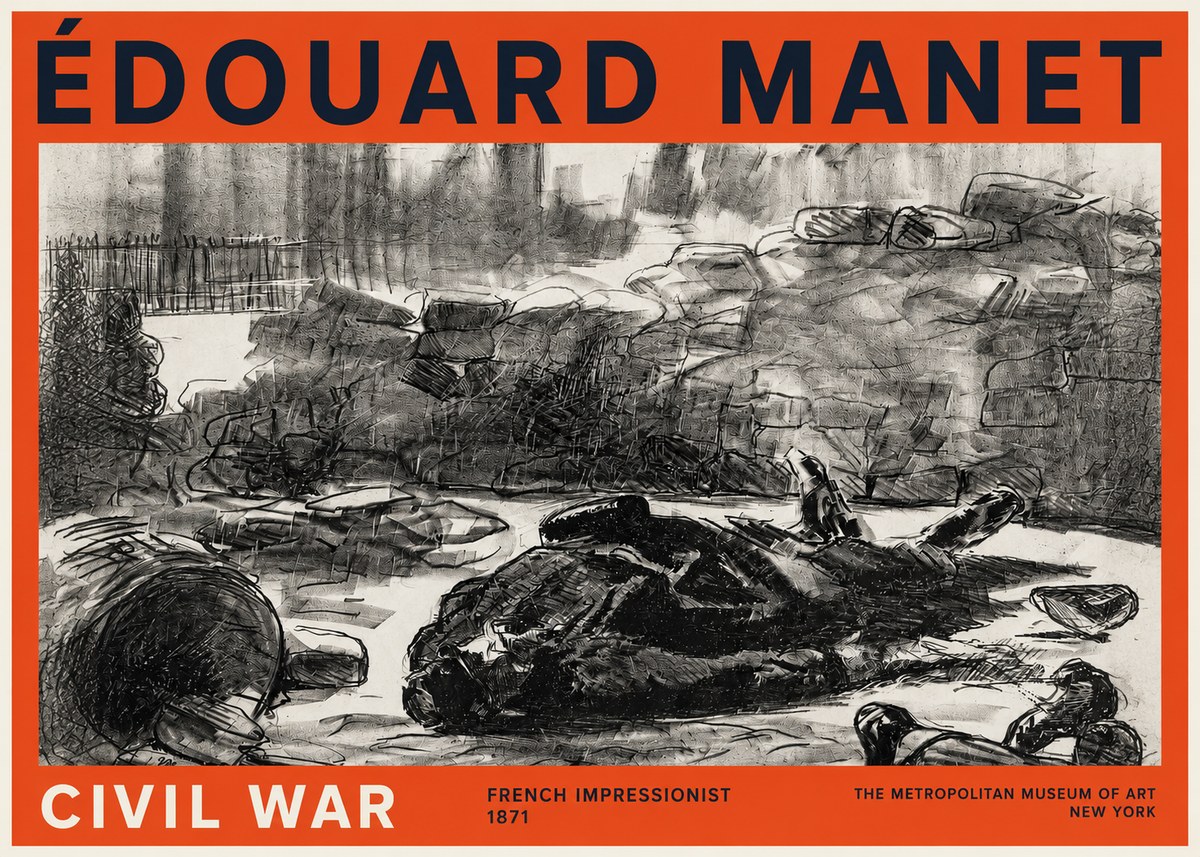 Édouard Manet Civil War No2 - Juliste