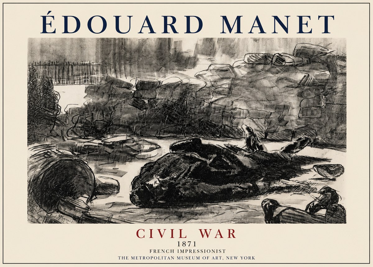 Édouard Manet Civil War No3 - Juliste