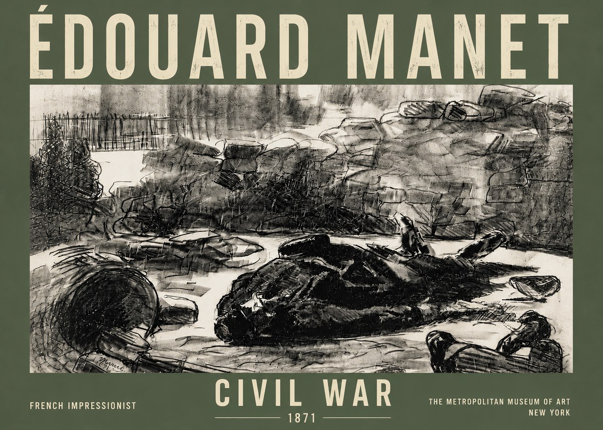 Édouard Manet Civil War No5 - Juliste