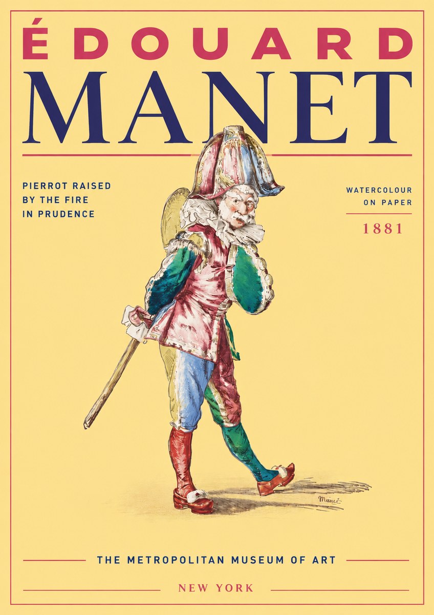 Édouard Manet Pierrot Raised by the Fire in Prudence No4 - Juliste