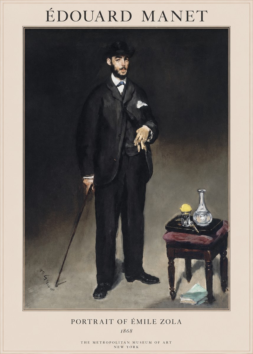 Édouard Manet Portrait of Émile Zola No1 - Juliste