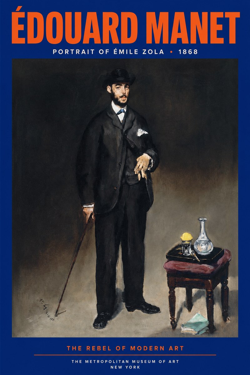 Édouard Manet Portrait of Émile Zola No2 - Juliste