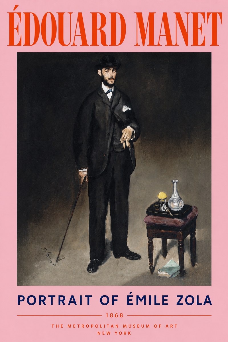 Édouard Manet Portrait of Émile Zola No4 - Juliste