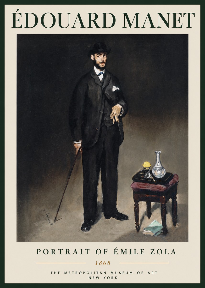 Édouard Manet Portrait of Émile Zola No5 - Juliste