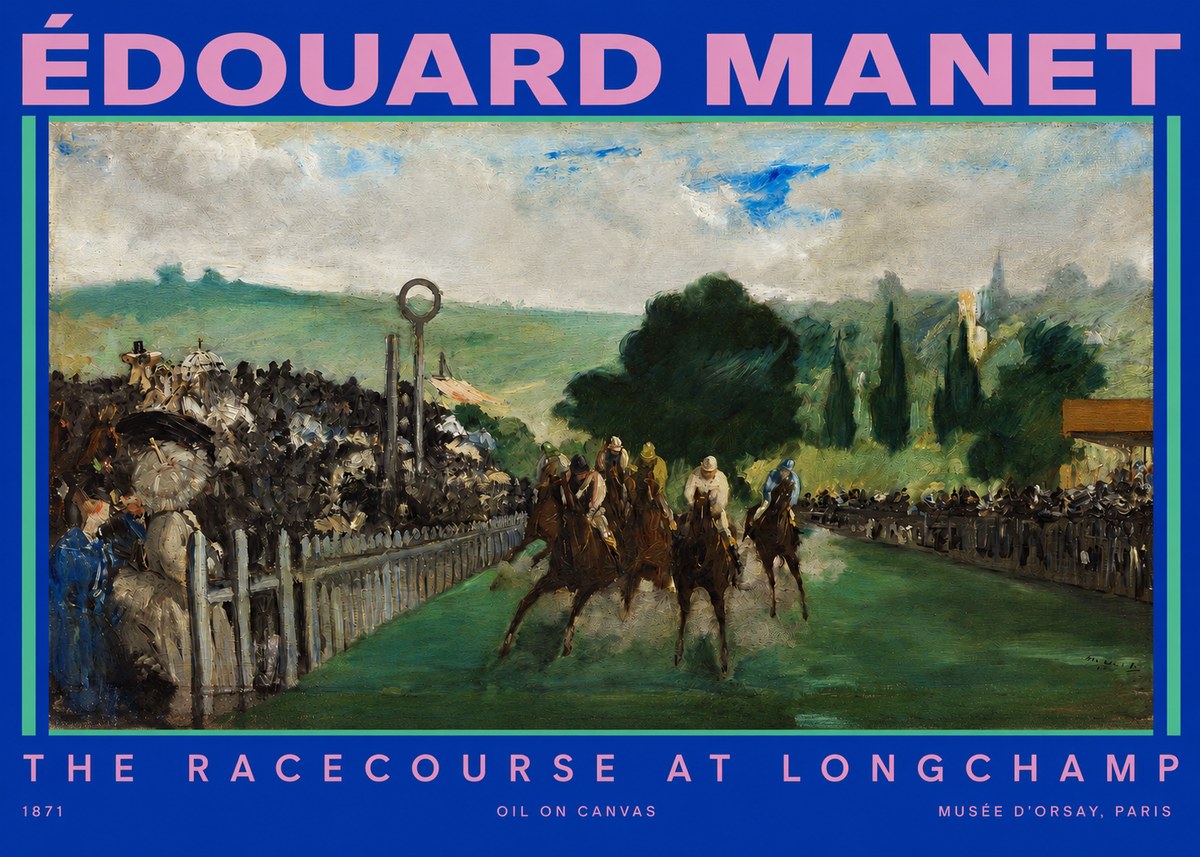 Édouard Manet The Racecourse at Longchamp No2 - Juliste
