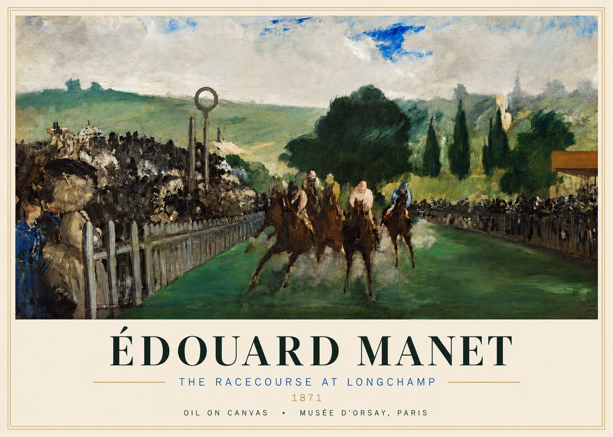 Édouard Manet The Racecourse at Longchamp No4 - Juliste
