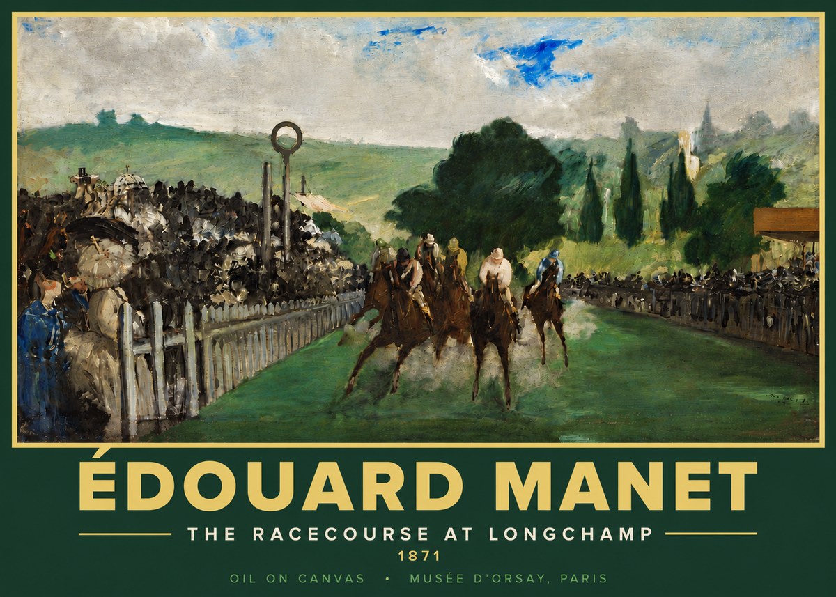 Édouard Manet The Racecourse at Longchamp No5 - Juliste