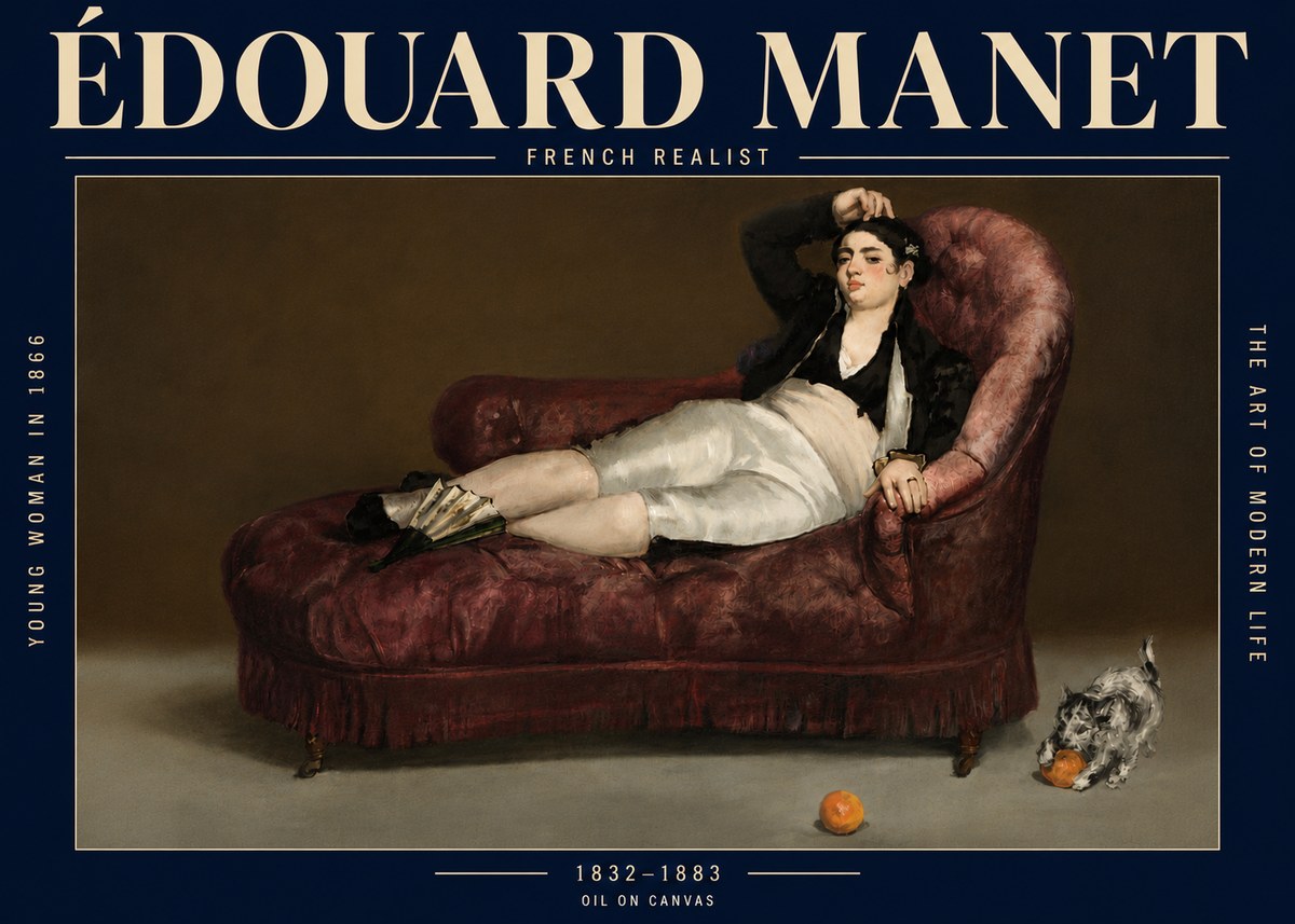 Édouard Manet Young Woman in 1866 No6 - Juliste