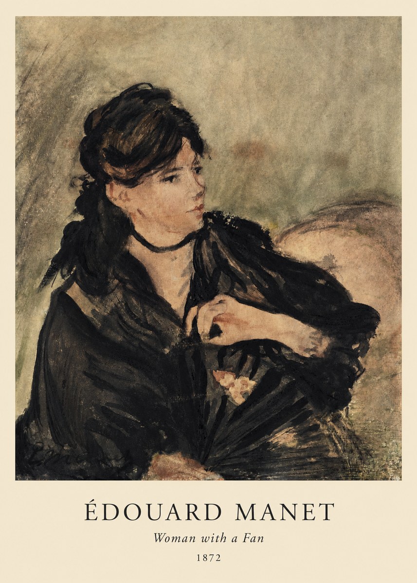 Édouard Manet Woman with a Fan No1 - Juliste