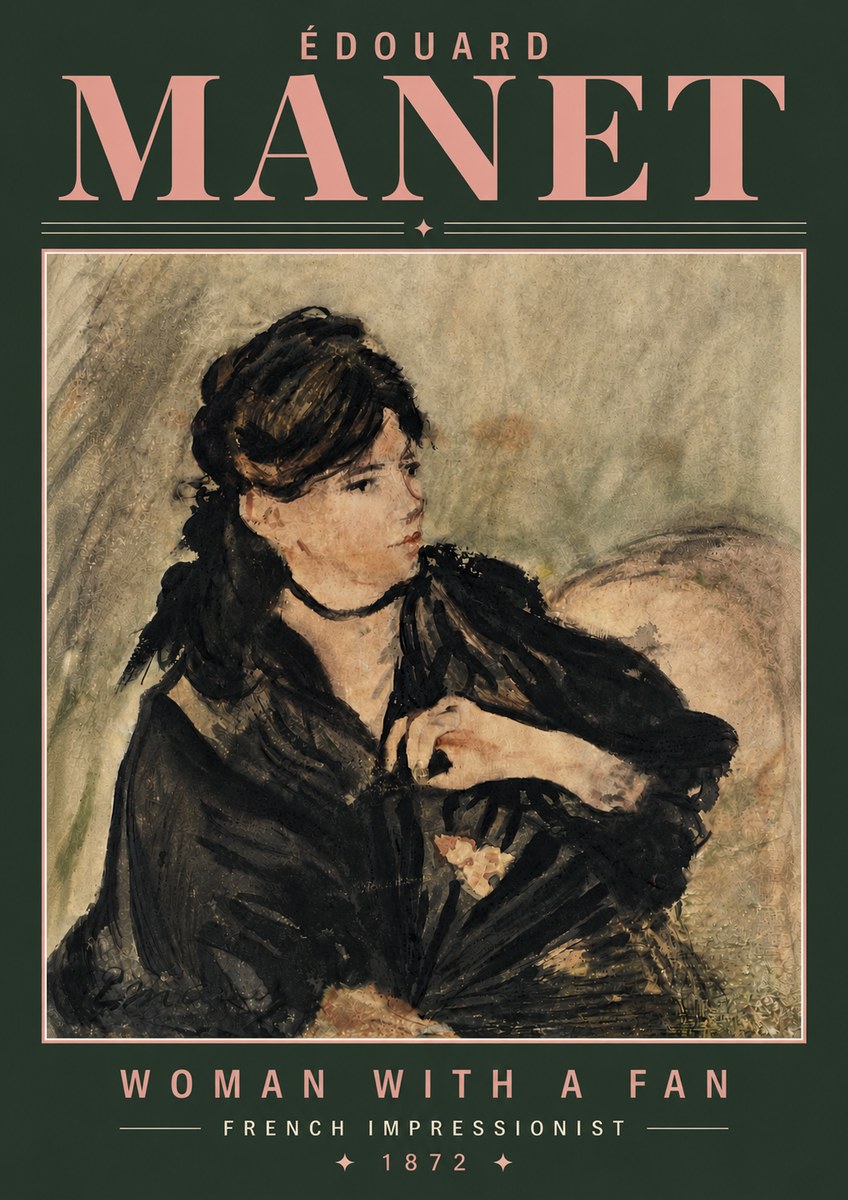 Édouard Manet Woman with a Fan No6 - Juliste
