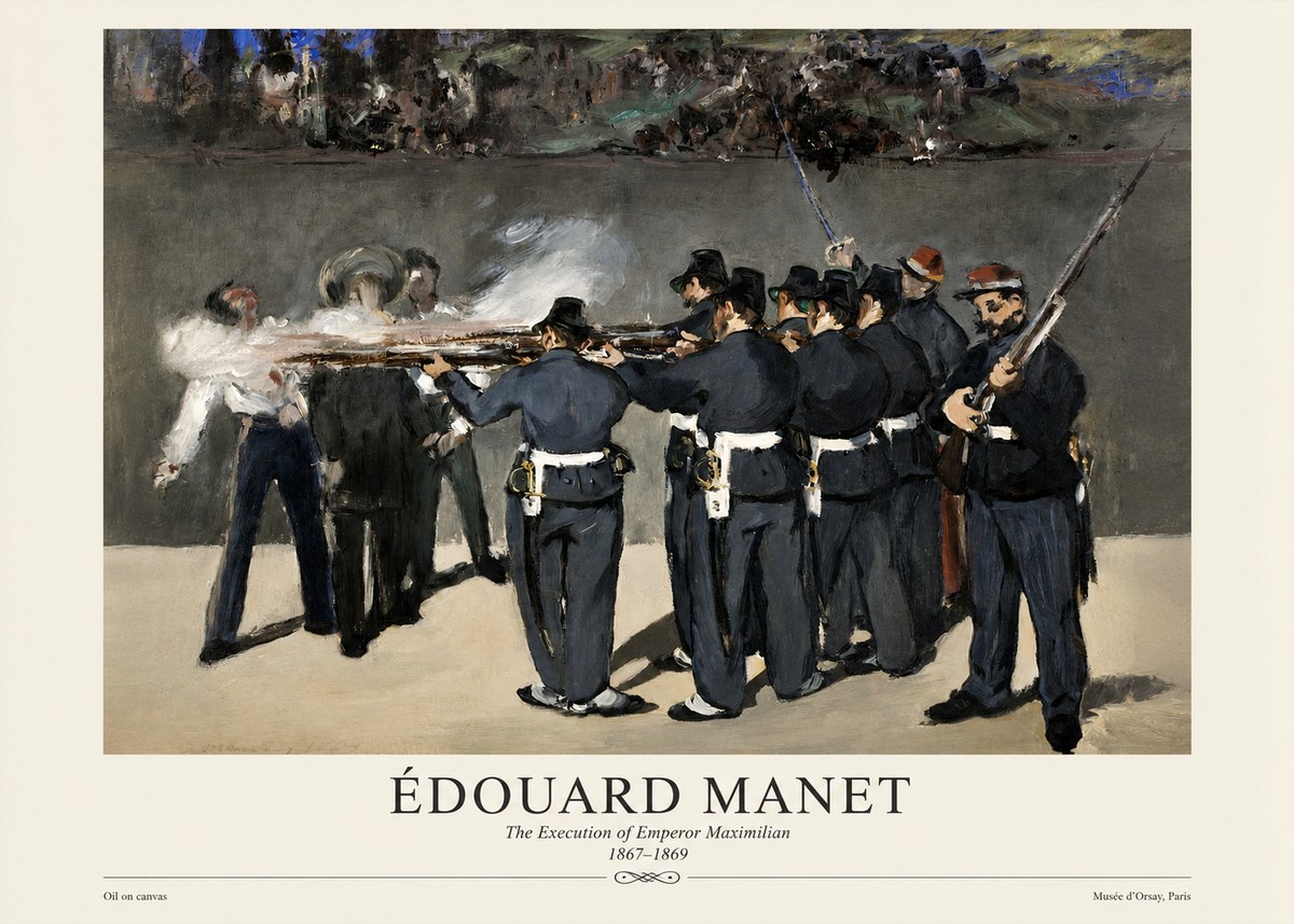 Édouard Manet The Execution of Emperor Maximilian No4 - Juliste