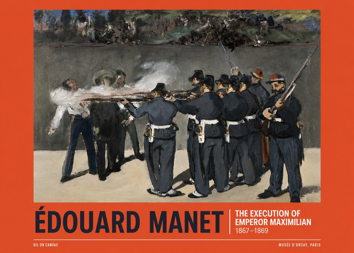 Édouard Manet The Execution of Emperor Maximilian No6 - Juliste