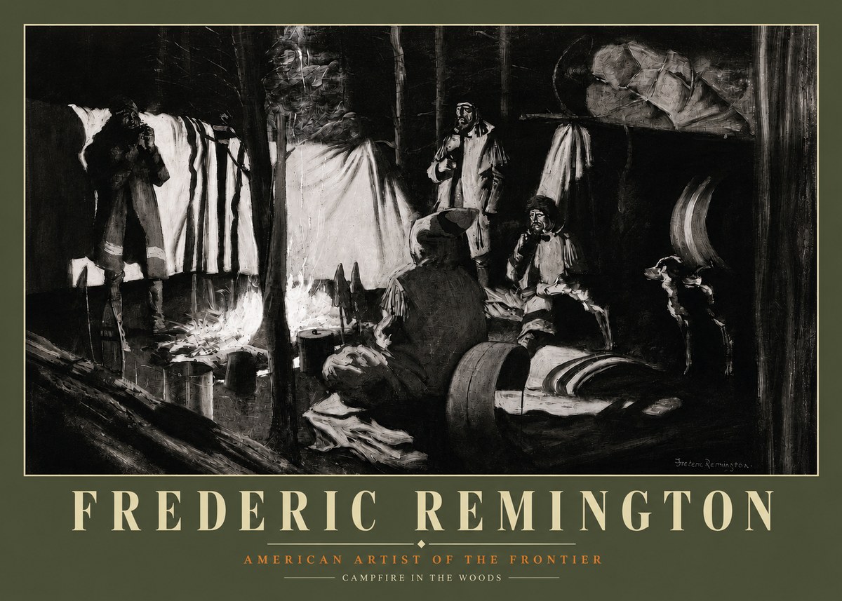 Frederic Remington A Trapper's Camp No3 - Juliste
