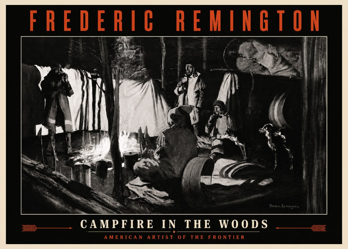 Frederic Remington A Trapper's Camp No4 - Juliste