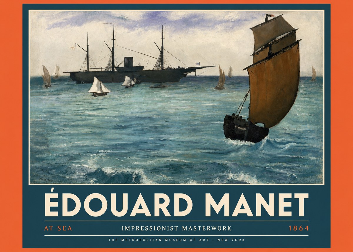 Édouard Manet At Sea No4 - Juliste