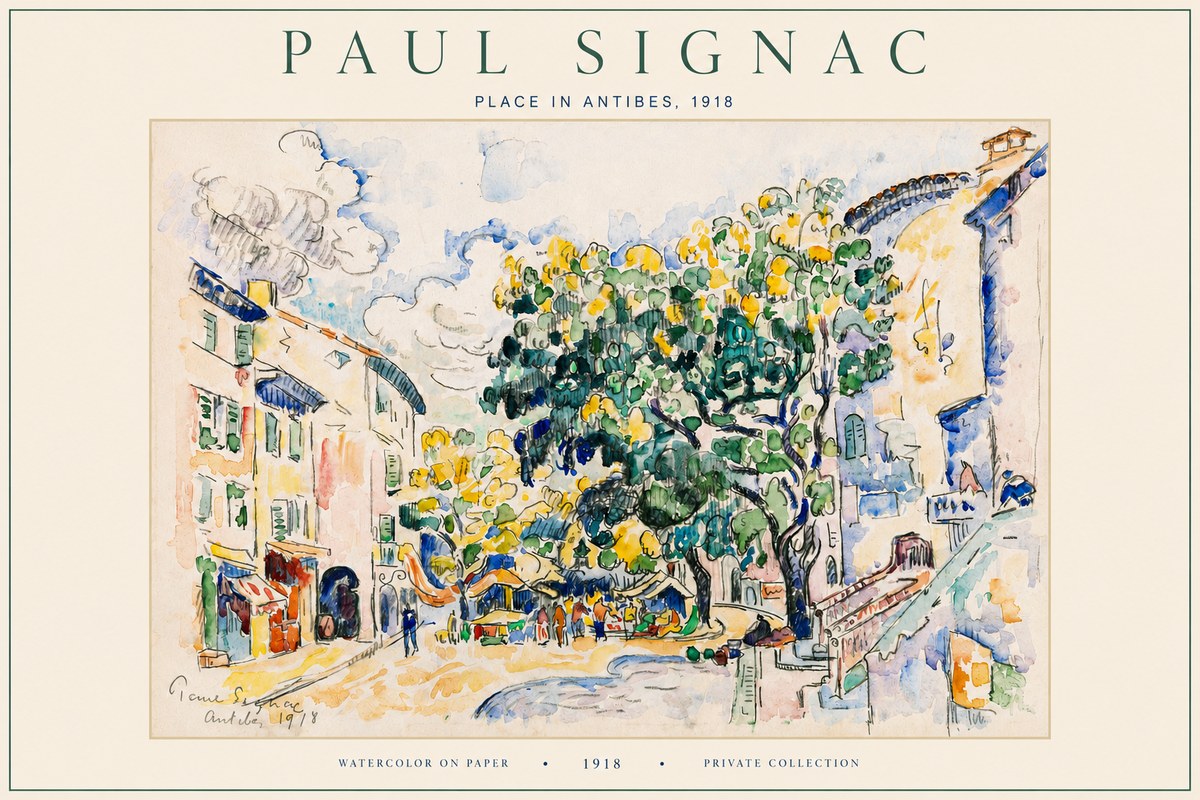 Signac Place in Antibes, 1918 No3 - Juliste