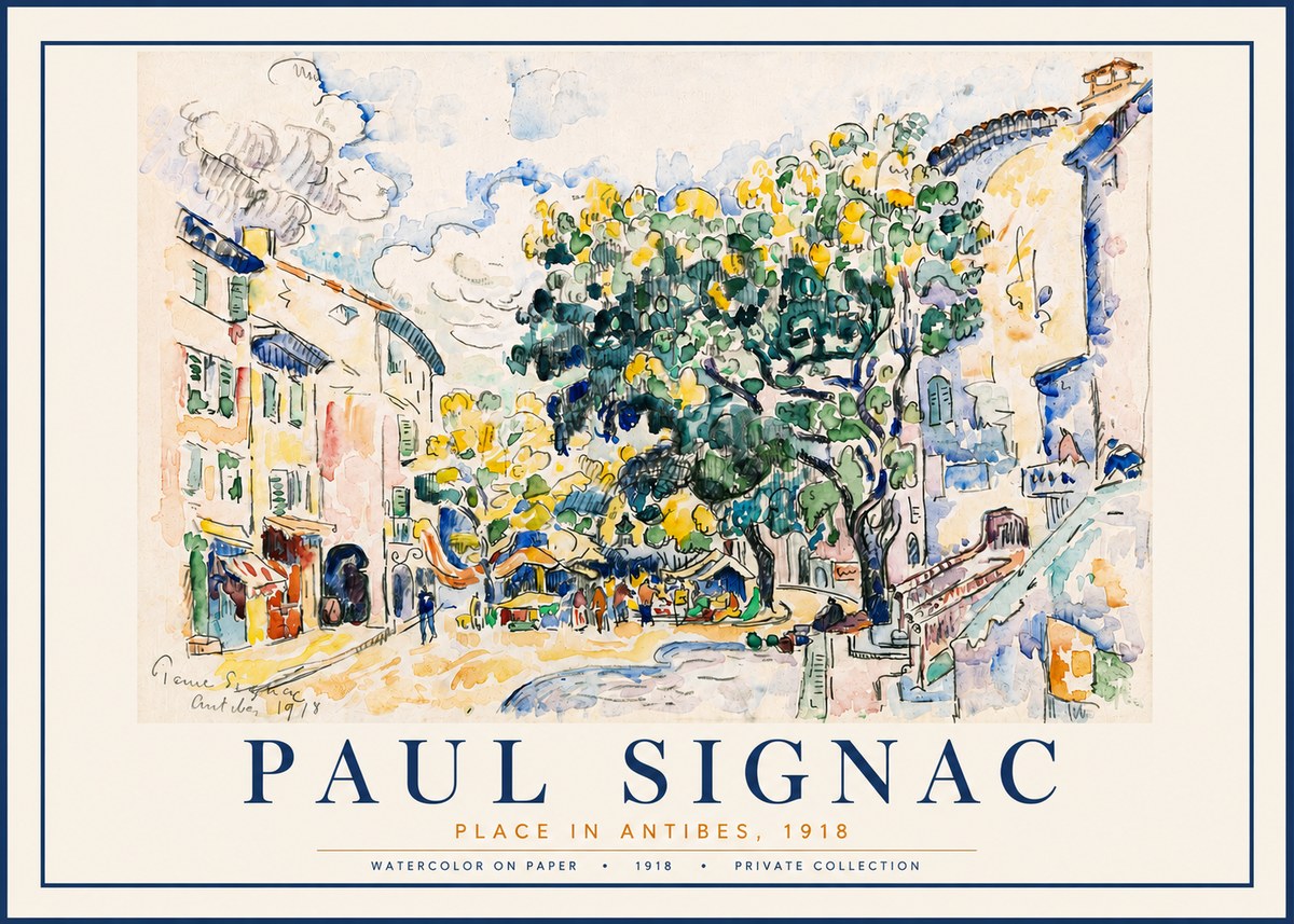 Signac Place in Antibes, 1918 No5 - Juliste
