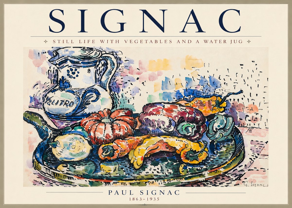 Signac Still Life with Vegetables and a Water Jug No4 - Juliste