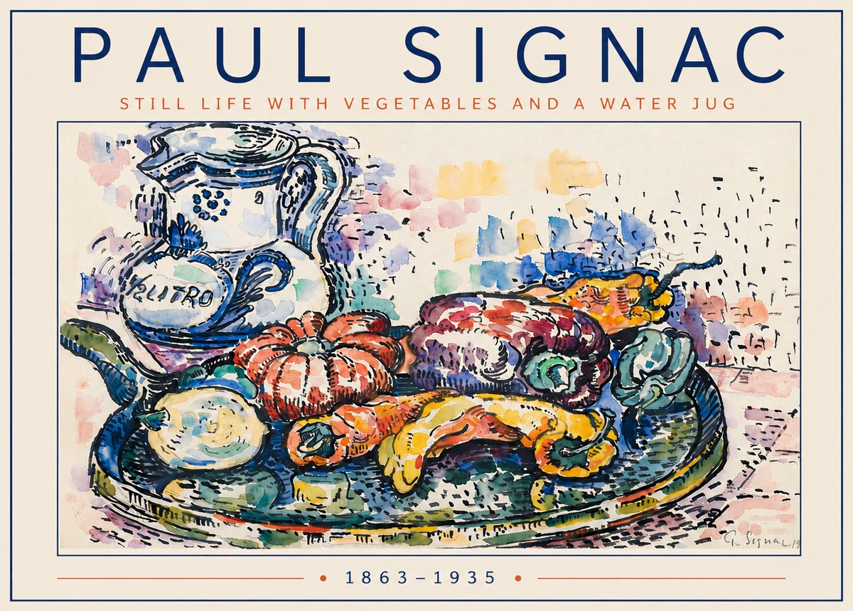 Signac Still Life with Vegetables and a Water Jug No5 - Juliste