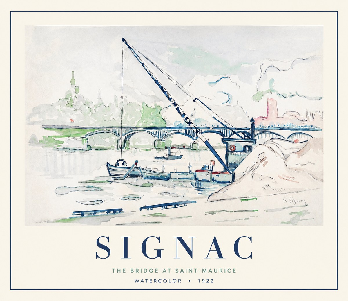 Signac The Bridge at Saint-maurice No1 - Juliste