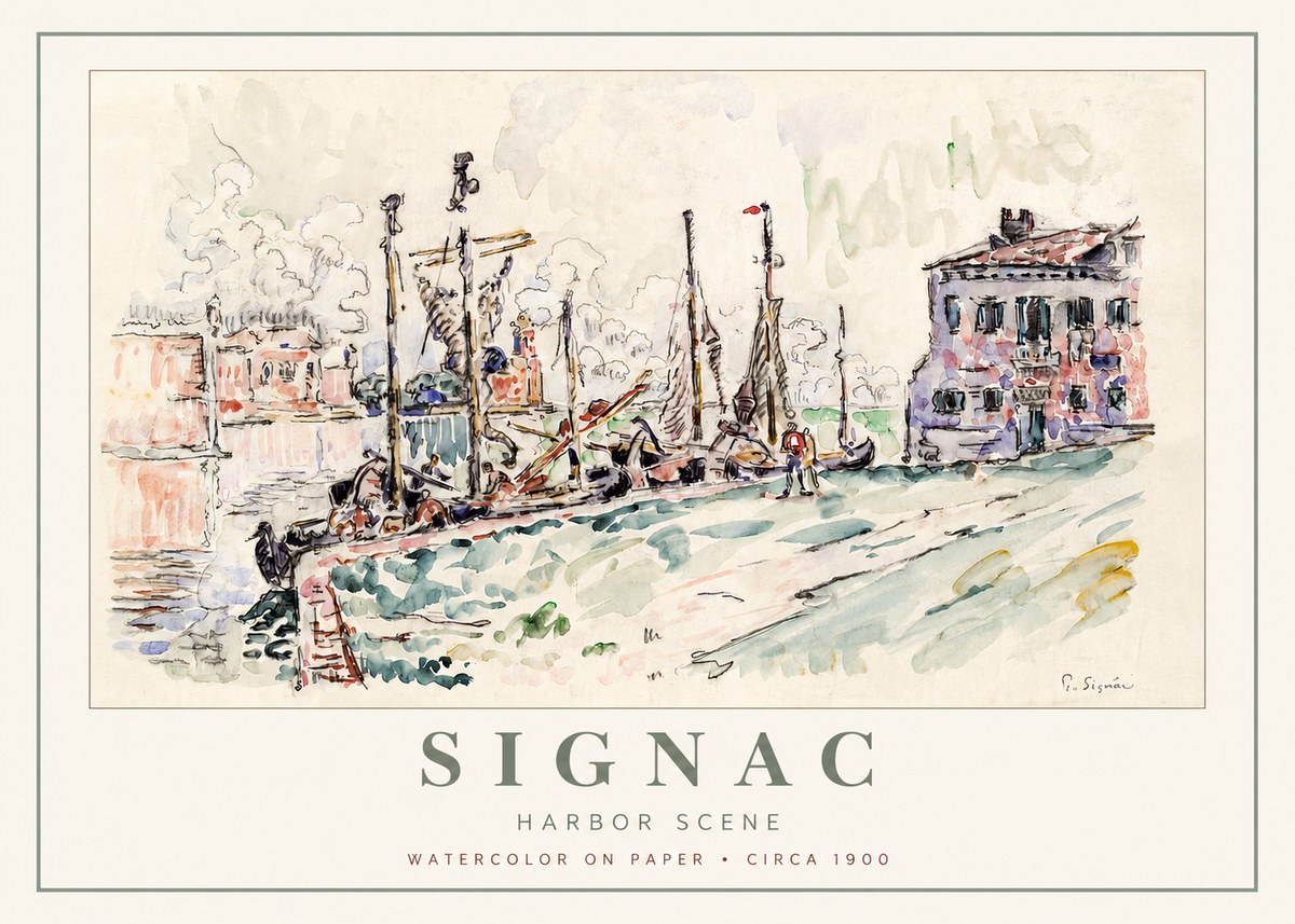 Signac Harbor Scene No2 - Juliste