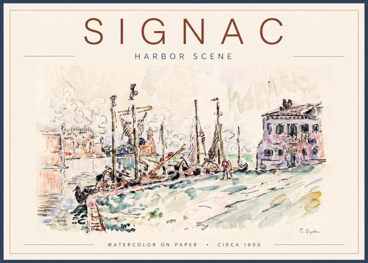 Signac Harbor Scene No3 - Juliste