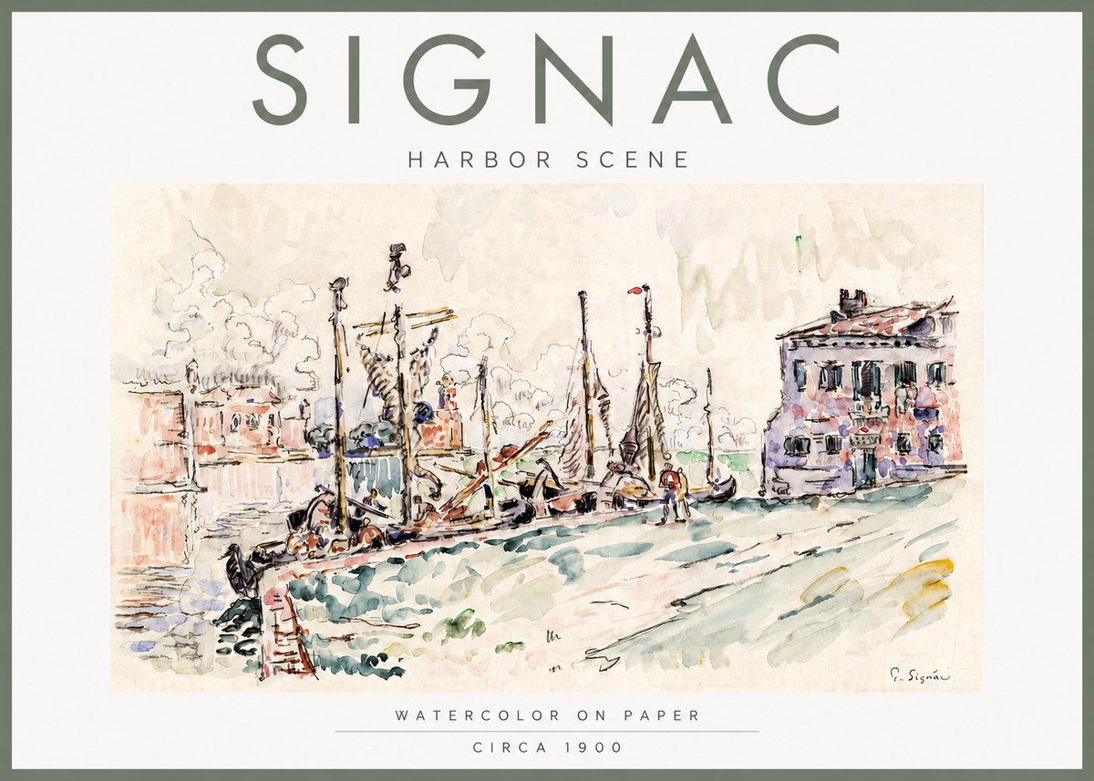 Signac Harbor Scene No4 - Juliste