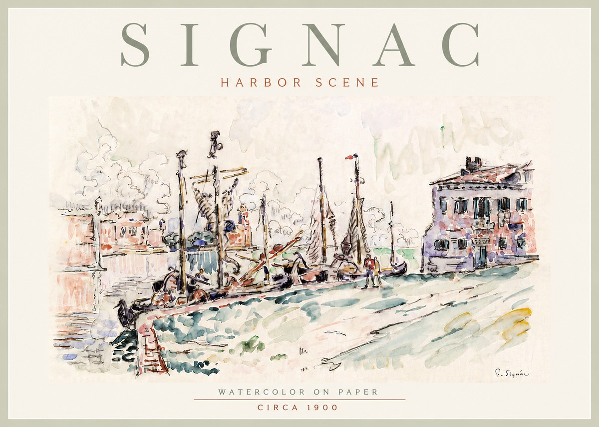 Signac Harbor Scene No6 - Juliste